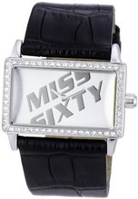 Miss Sixty Paradigma , Rectangular Case, Black Leather Strap Sj9003
