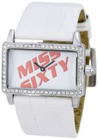 Miss Sixty SJ9001 mm Stainless Steel Case White Leather Mineral
