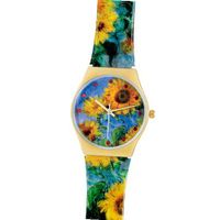 Fashion for  Bracelet Quartz 18k Gold Overlay Monet Sunflower Design