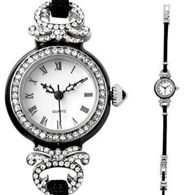 Faux Diamond Look Bracelet Made of Crystals Quartz Reproduction of French Antique Design