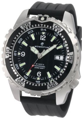 Momentum 1M-DV06B8B M1 Deep 6 Black Dial Black Ribbed Rubber