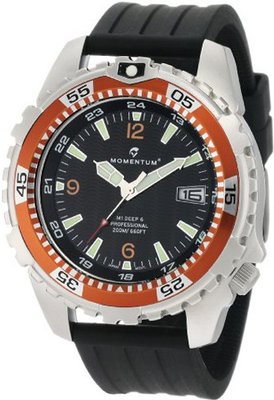 Momentum 1M-DV06O8B M1 Deep 6 Orange Bezel Black Ribbed Rubber