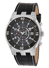 Momentus Black Leather Band & Black Dial Chronograph FD232S-04BS