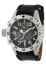Momentus Black Leather Band Black Dial Chronograph TM246S-04BS