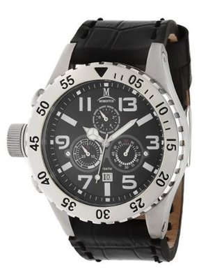 Momentus Black Leather Band Black Dial Chronograph TM246S-04BS