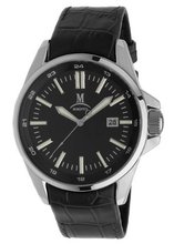 Momentus Black Leather Band & Black Dial Dress Wrist FD220S-04BS