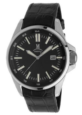 Momentus Black Leather Band & Black Dial Dress Wrist FD220S-04BS