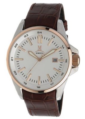 Momentus Black Leather Band & Rose Gold Plated Bezel FD220S-01BR