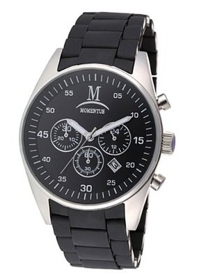 Momentus Black Rubber Band & Dial Chronograph Sports FS316S-04RB