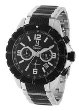 Momentus Black & Silver Stainless Steel Band Black Dial FS281S-04SB