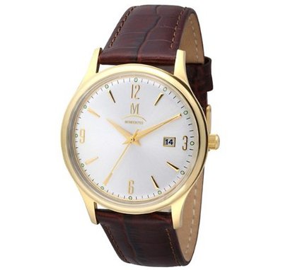 Momentus Brown Leather Band Rose Gold Ion Plated Bezel EM121G-02BG