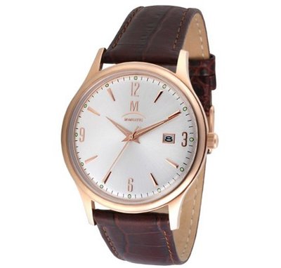Momentus Brown Leather Band Rose Gold Ion Plated Bezel EM121R-02BR