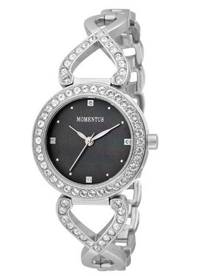 Momentus Gold Stainless Steel Black Dial SWAROVSKI FJ178S-04SD