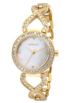 Momentus Gold Stainless Steel White Dial Crystal FJ178G-09SD