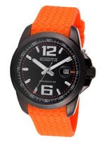Momentus Orange Rubber Band Black Dial Ion Plated Bezel FS315R-06RB