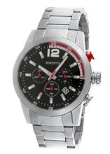 Momentus Silver Stainless Steel Black Dial Chronograph FS312S-04SS