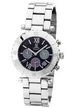 Momentus Silver Stainless Steel Black Dial Chronograph TC102S-04SS