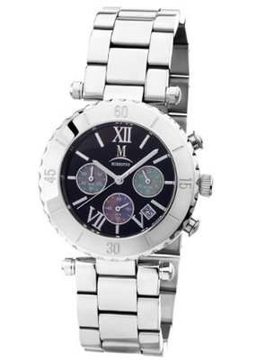 Momentus Silver Stainless Steel Black Dial Chronograph TC102S-04SS