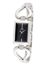 Momentus Silver Stainless Steel Black Dial Jewelry FJ121S-04SD