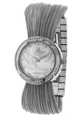 Momentus Silver Tone Stainless Steel White Dial Crystal FJ166S-09SC