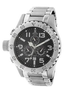 Momentus Stainless Steel Black Dial Chronograph TM246S-04SS
