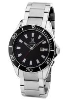 Momentus Stainless Steel Black Dial Unidirectional Bezel FS203S-04SS