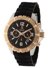 Momentus Stainless Steel Black Rubber Band Chronograph FS281S-04RB