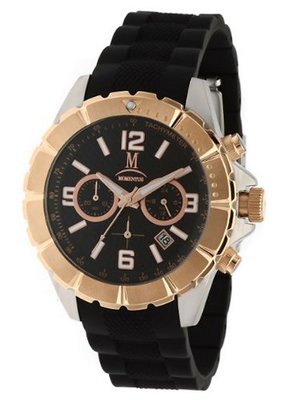 Momentus Stainless Steel Black Rubber Band Chronograph FS281S-04RB