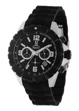 Momentus Stainless Steel Black Rubber Dial Chrono Sport FS281S-04RE
