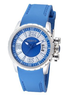 Momentus Stainless Steel Blue Rubber Band Dial TR108M-05RS