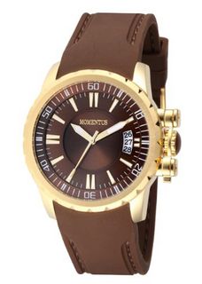 Momentus Stainless Steel Brown Rubber Band Brown Dial TR108G-06RB