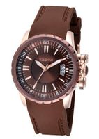 Momentus Stainless Steel Brown Rubber Band Dial TR108R-06RB