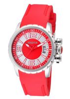 Momentus Stainless Steel Red Rubber Band White Dial TR108K-02RB