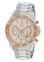 Momentus Stainless Steel White Dial Golden Bezel Chrono FS274S-02SR