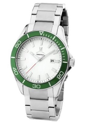 Momentus Stainless Steel White Dial Green Bezel Wrist FS203S-02SX
