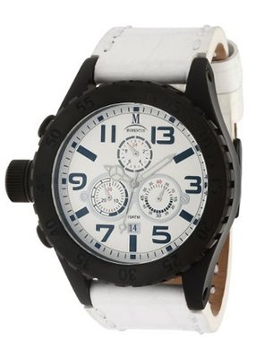 Momentus Stainless Steel White Leather Band Chronograph TM246E-02BW