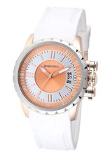 Momentus Stainless Steel White Rubber Band Red Dial TR108R-07WR