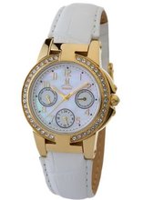 Momentus Steel White Leather Band SWAROVSKI Chrono TC107G-09WD