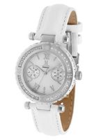 Momentus White Leather Band SWAROVSKI Crystals Casual TC110S-09BD