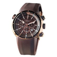Momo Design DIVER PRO 2 MD1005RP-01BB-RB 47 Stainless Steel Case Brown Rubber Mineral Quartz