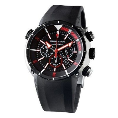 Momo Design DIVER PRO 2 MD1005SB-04RD-RB 47mm Stainless Steel Case Black Rubber Mineral