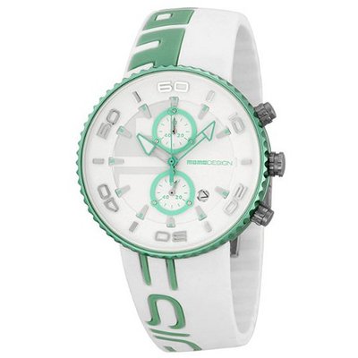 Momo Design Jet Aluminum Chronograph White and Turquoise Silicone MD4187AL-51