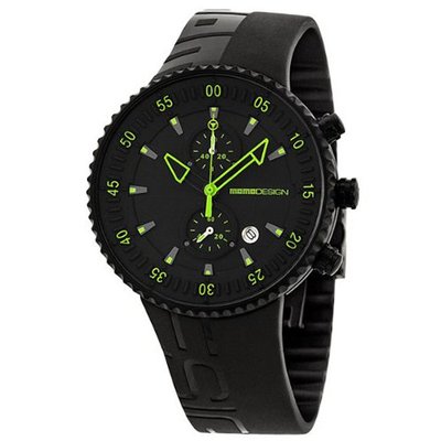 Momo Design Jet Chronograph Black and Green Silicone MD2198BK41