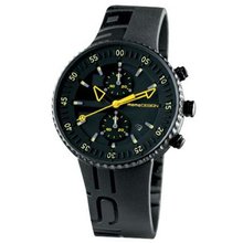 Momo Design JET MD2198BK-03BKYW-RB 43mm Stainless Steel Case Black Rubber Mineral &