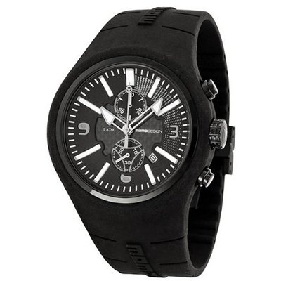 Momo Design Mirage Black and White Dial Chronograph Black Silicone MD1009BK-61