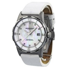 Momo Design Mother of Pearl Diamond Dial White Leather Ladies 093-C-LS-02WT