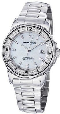 Momo Design Pilot Mother of Pearl Diamond Dial Steel Ladies MD093-D02SL-MB