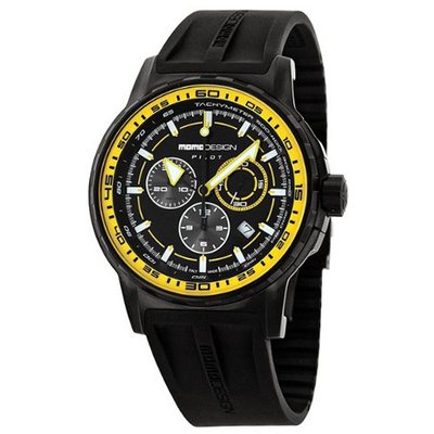Momo Design Pilot Pro Chronograph Black and Yellow Dial Silicone MD2164BK51