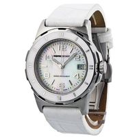 Momo Design Pilot White Mother of Pearl White Leather Strap Ladies 093L-A-LS-02WT
