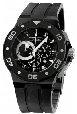 Momo Design Tempest Black and White Dial Chronograph Black Silicone MD1004BK21